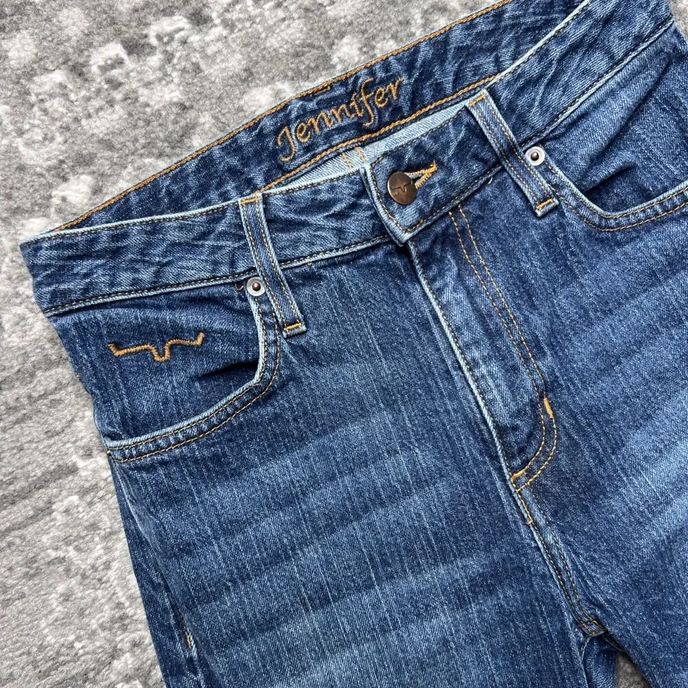 Kimes Ranch Jennifer Jeans Women's 0x32 High Rise Wide Flare Leg Western Blue - Picture 3 of 10
